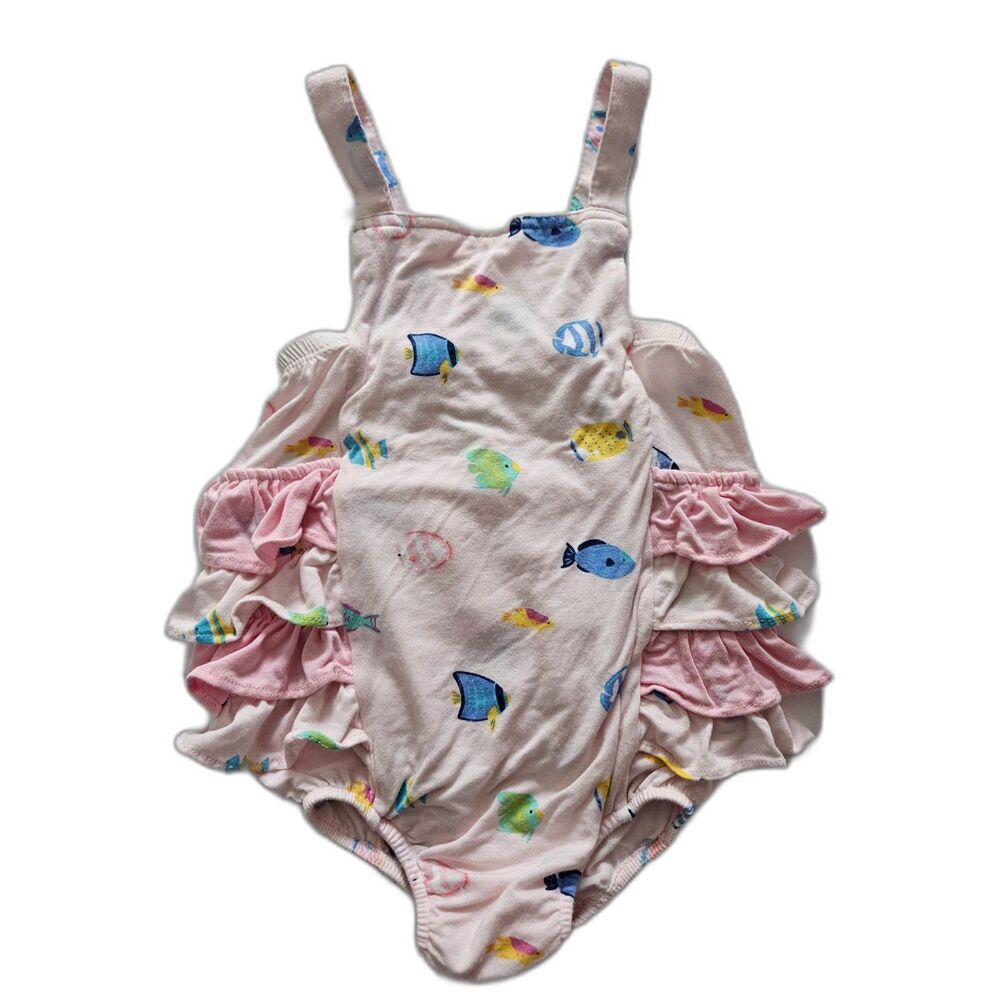 Angel Dear Girls' Tropical Fish Print Bubble Romper 18-24M